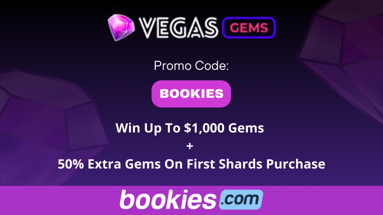 Vegas Gems Sweepstakes Casino No Deposit Bonus Code BOOKIES (Nov 13)